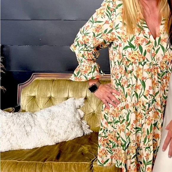 Tuckernuck Pomander Place Floral Women’s Dress in Orange, Yellow and Green - Picture 6 of 6